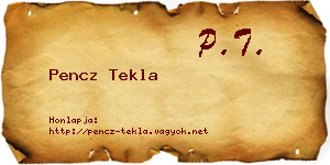 Pencz Tekla névjegykártya